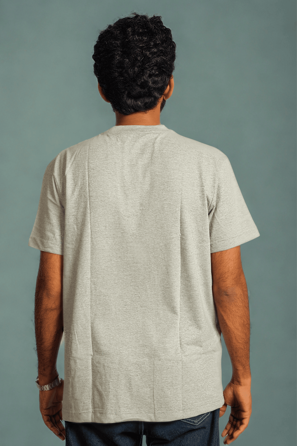 Men’s Grey Half-Sleeve T-Shirt – Regular Fit