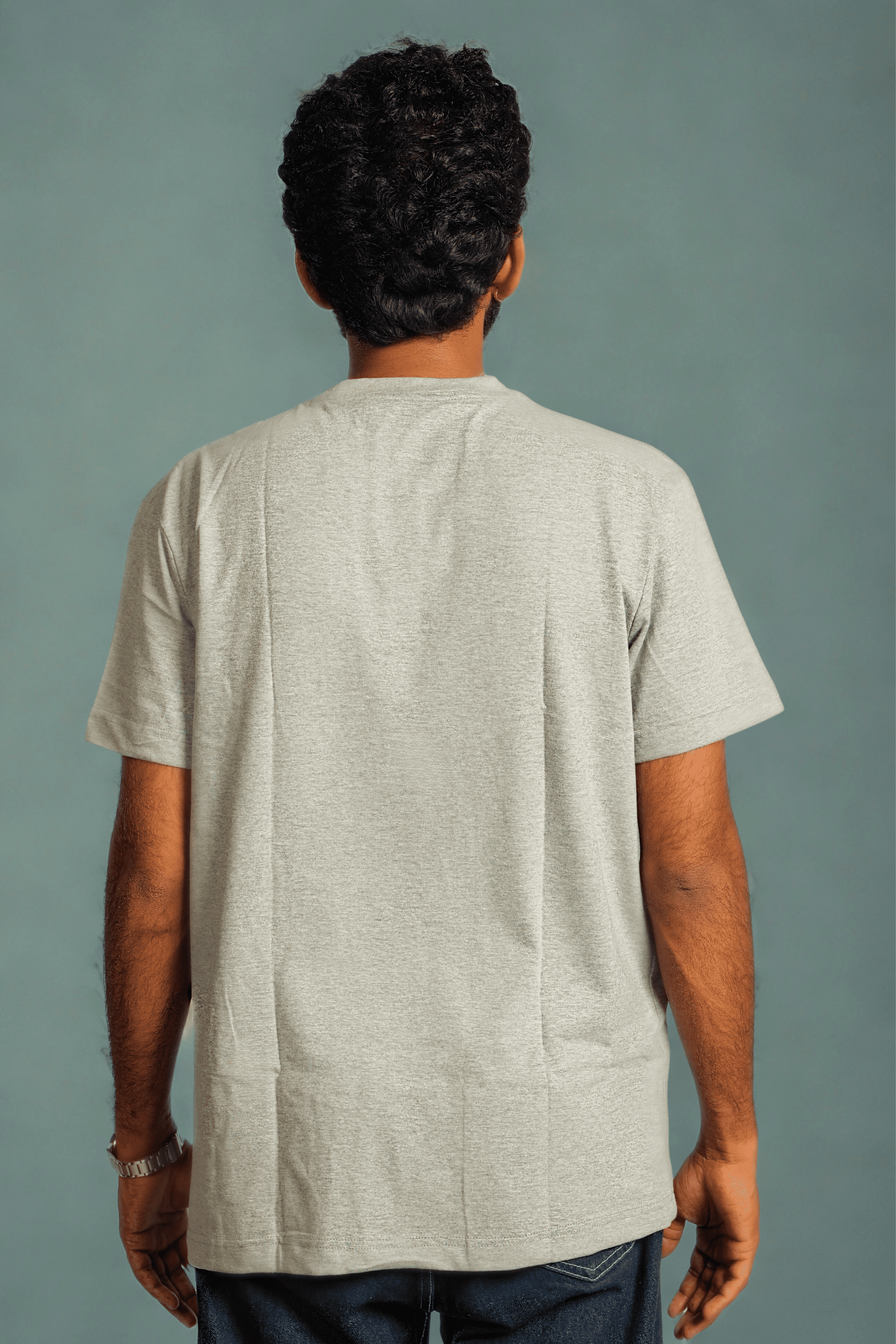 Men’s Grey Half-Sleeve T-Shirt – Regular Fit