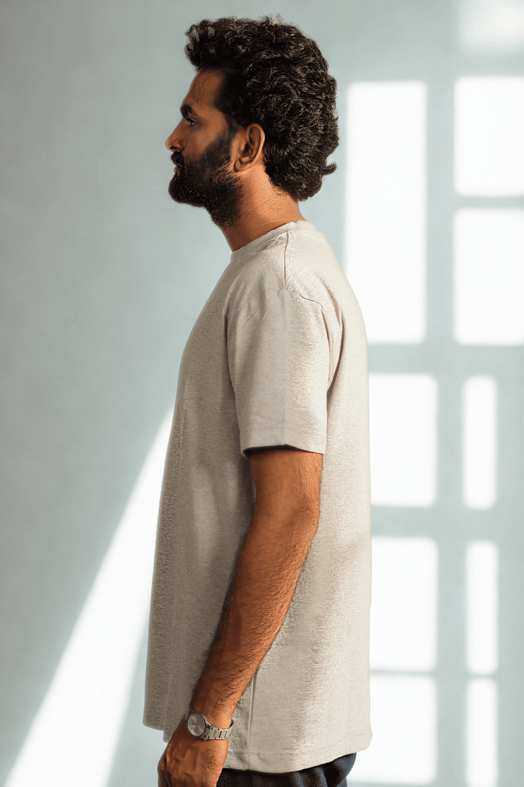 Men’s Grey Half-Sleeve T-Shirt – Regular Fit