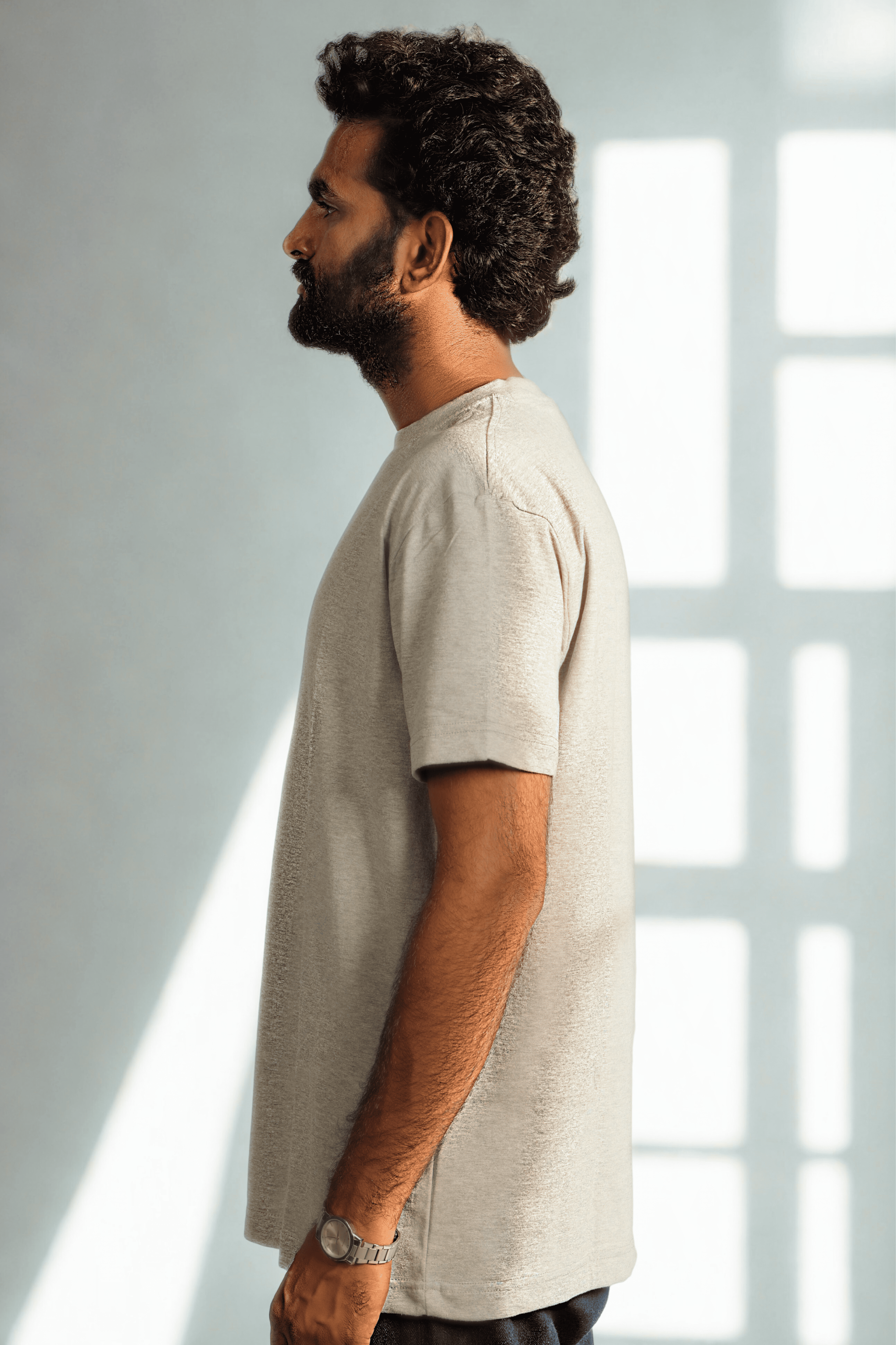 Men’s Grey Half-Sleeve T-Shirt – Regular Fit