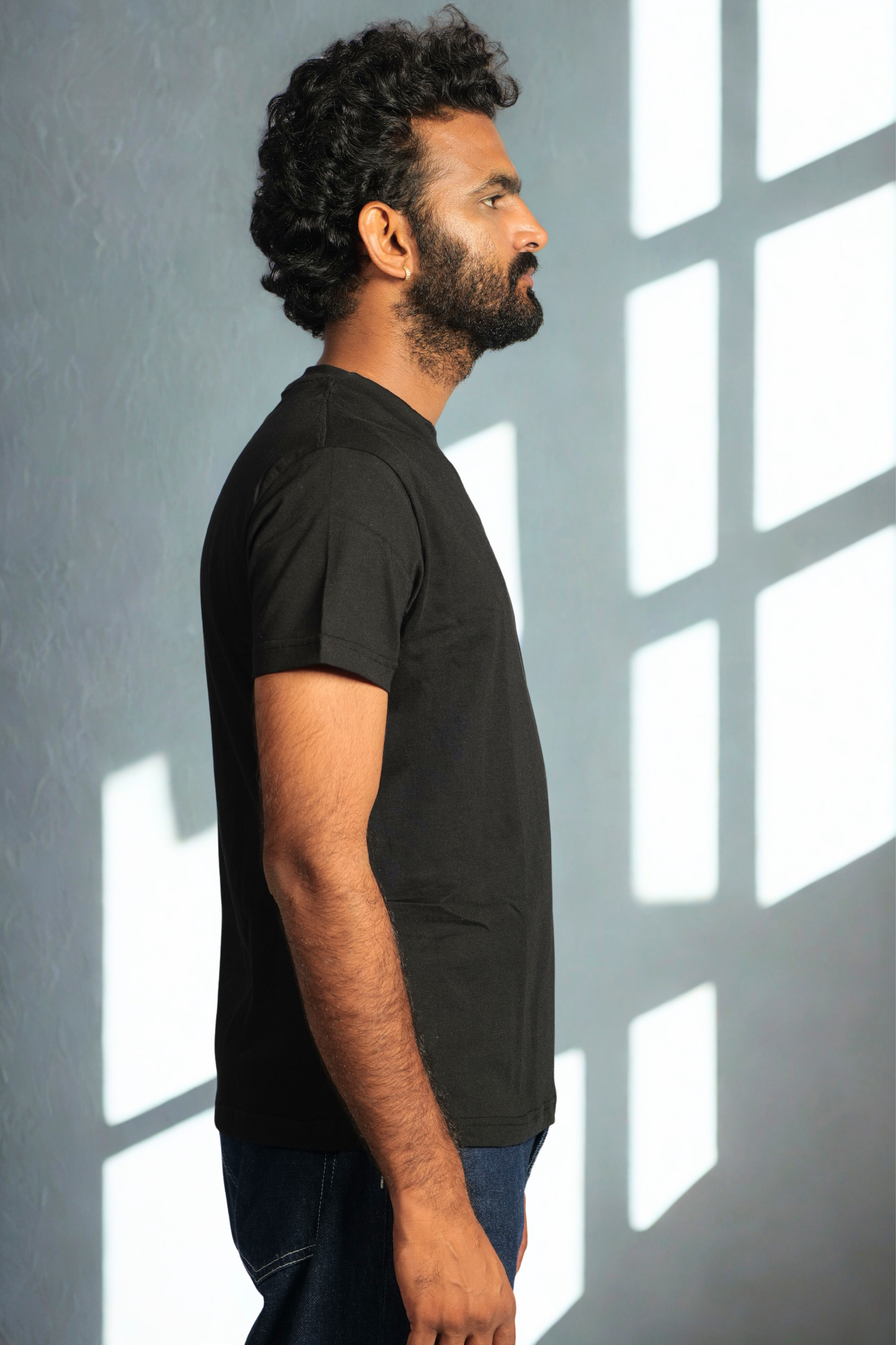 Men’s Black Half-Sleeve T-Shirt – Regular Fit