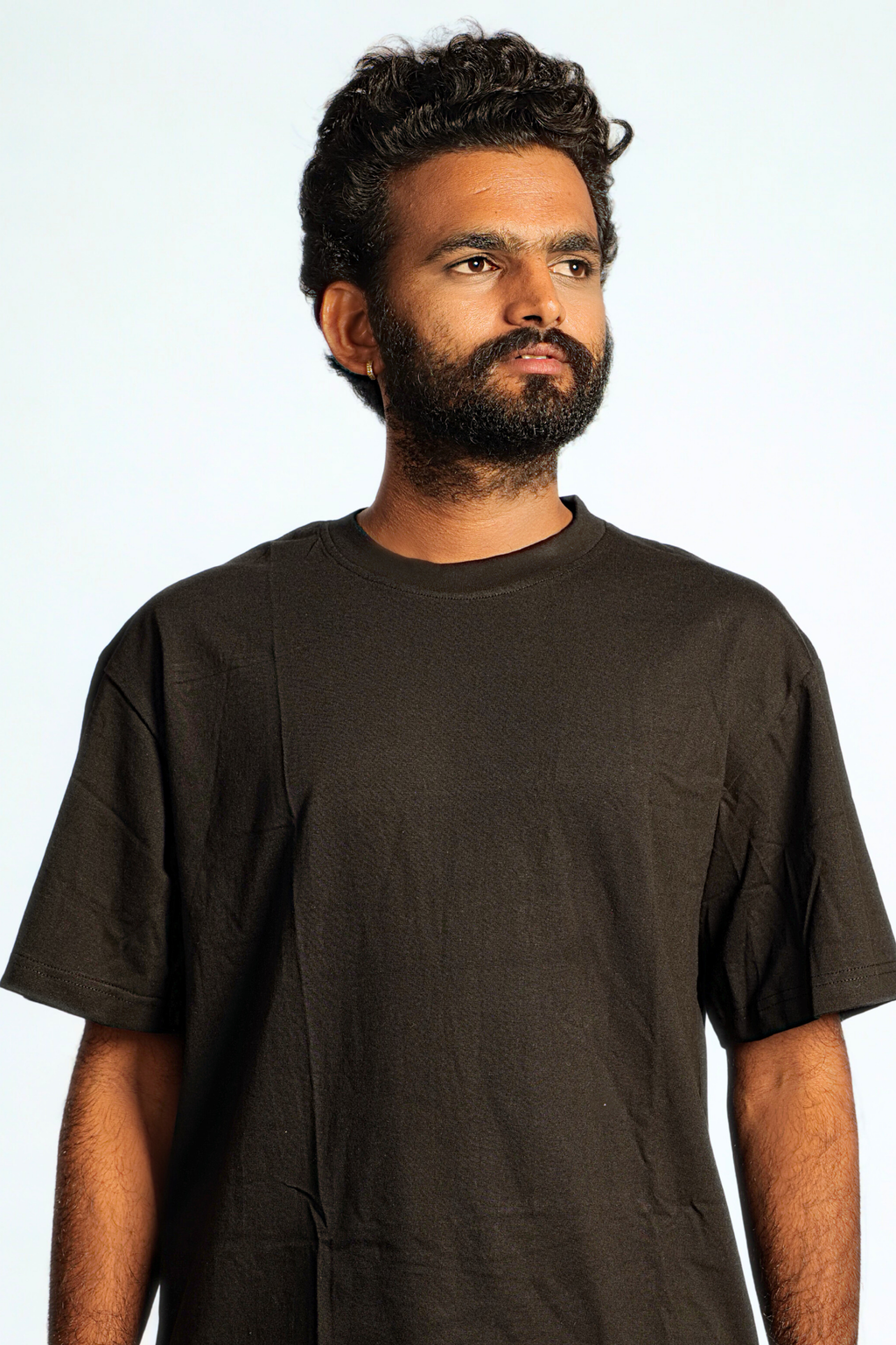 Men’s  Black Drop Shoulder T-Shirt – Oversize Fit