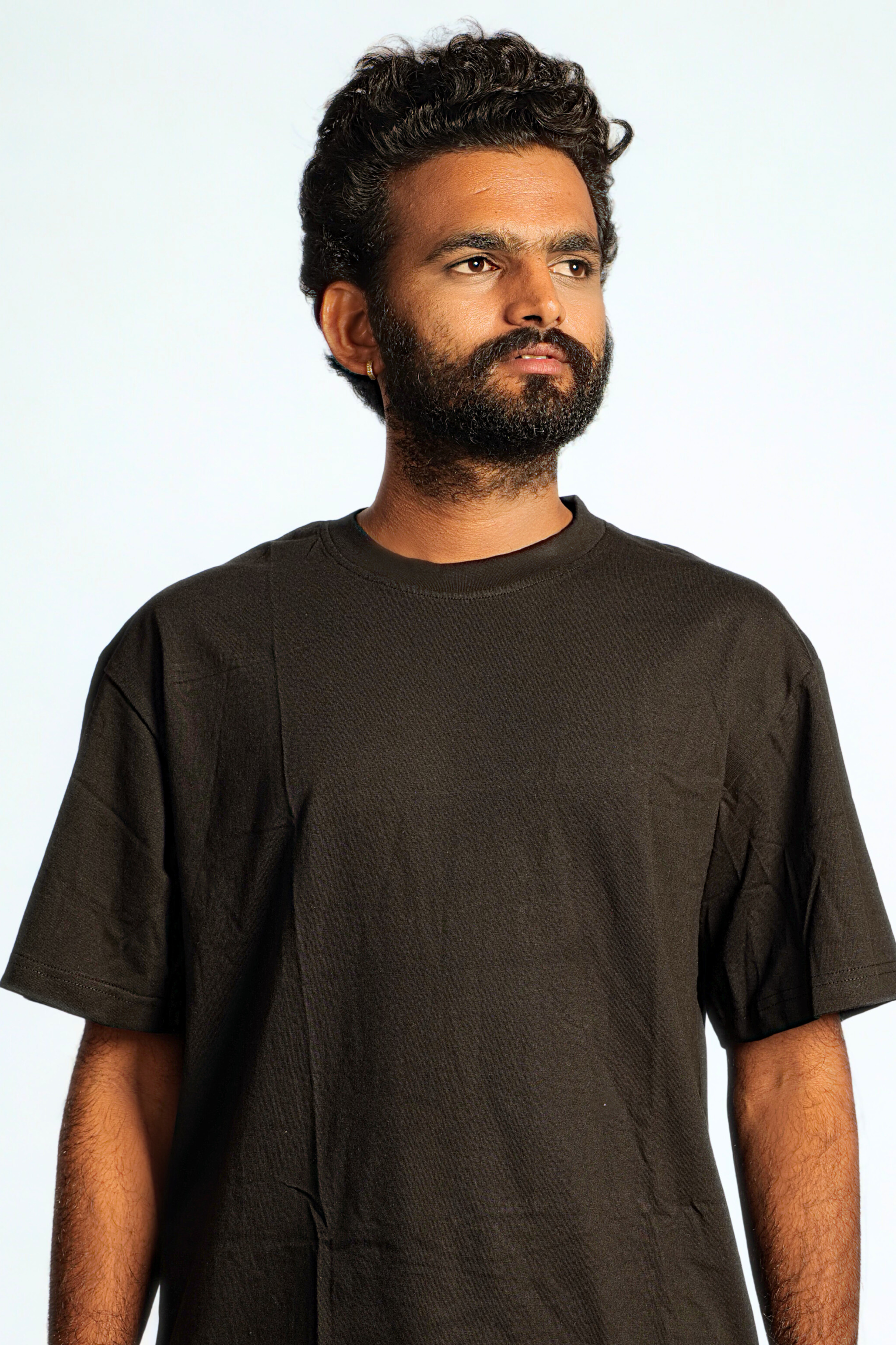 Men’s  Black Drop Shoulder T-Shirt – Oversize Fit