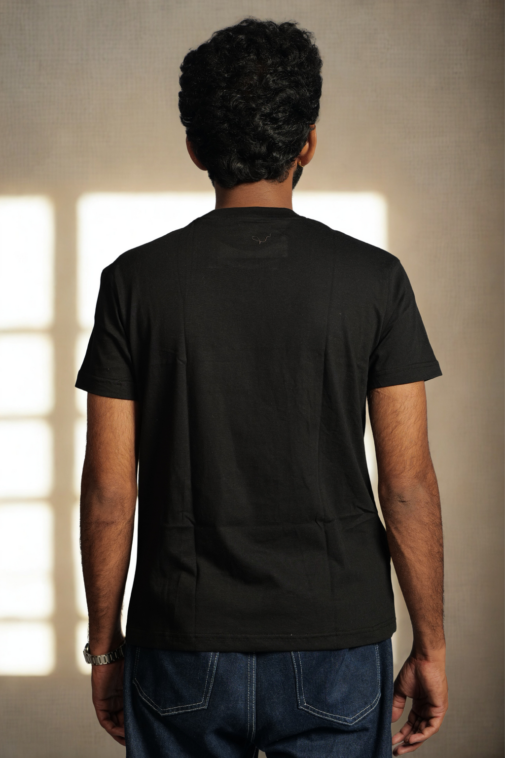 Men’s Black Half-Sleeve T-Shirt – Regular Fit