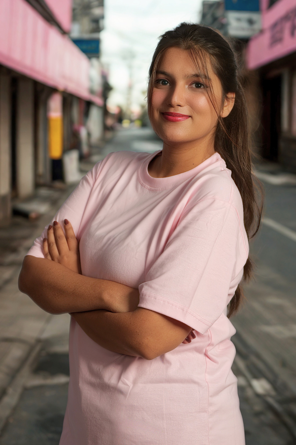 Womens’s Somrey Pink Drop Shoulder T-Shirt – Oversize Fit