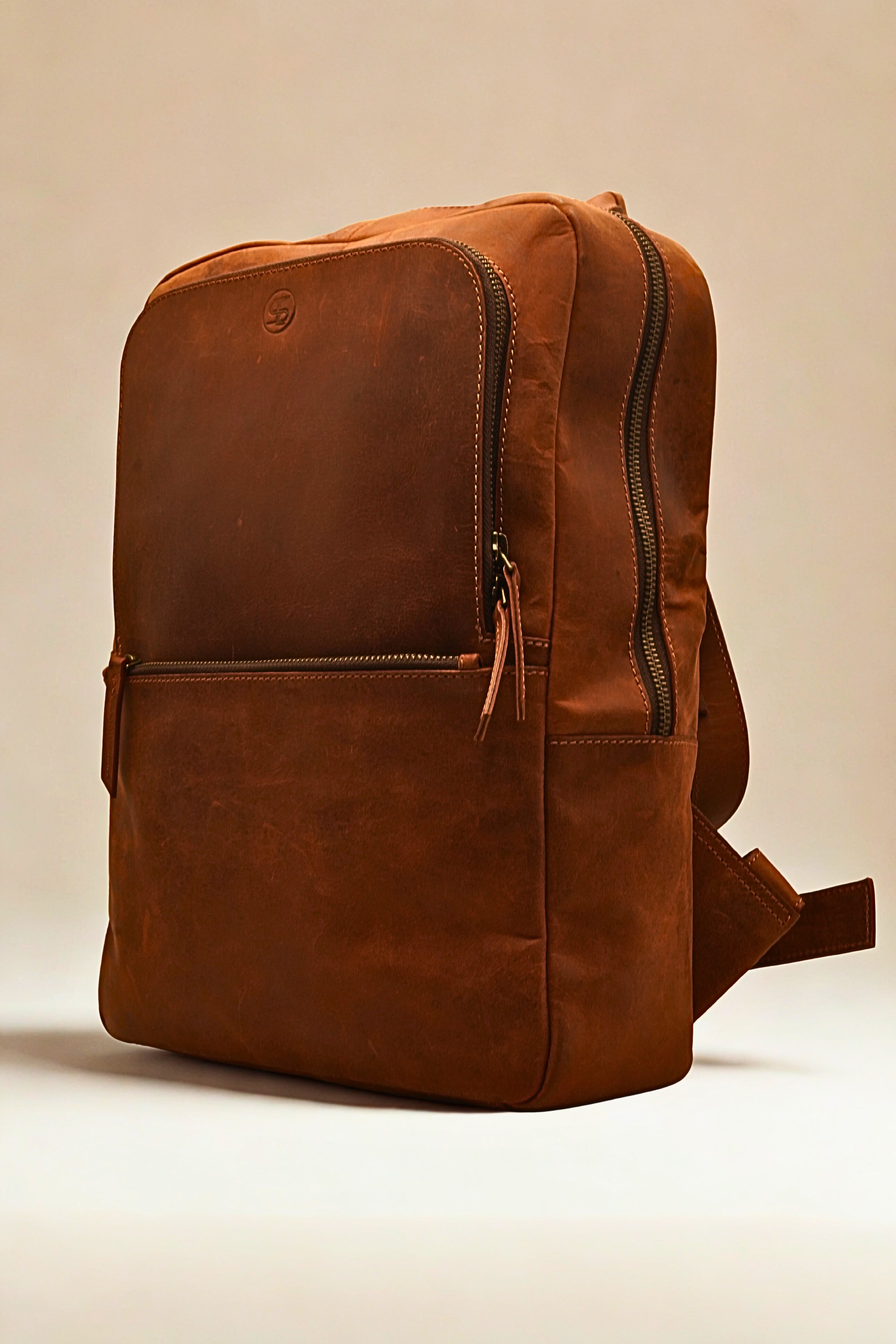 Leather Backpack In Brown Colour