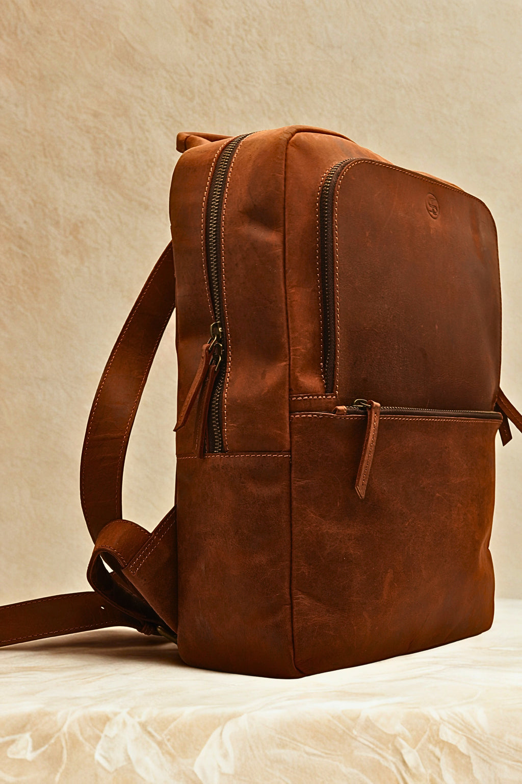 Leather Backpack In Brown Colour