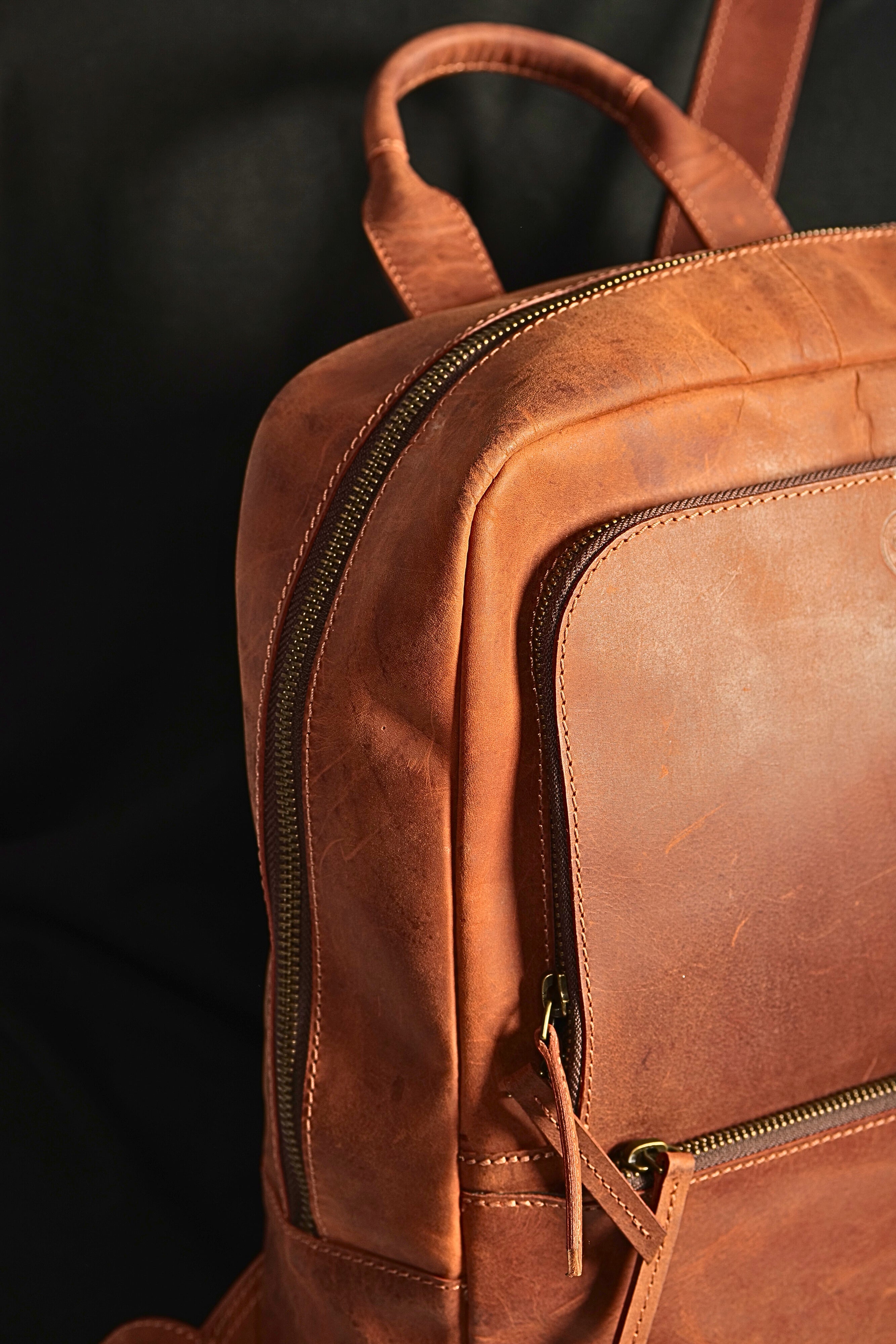 Leather Backpack In Brown Colour