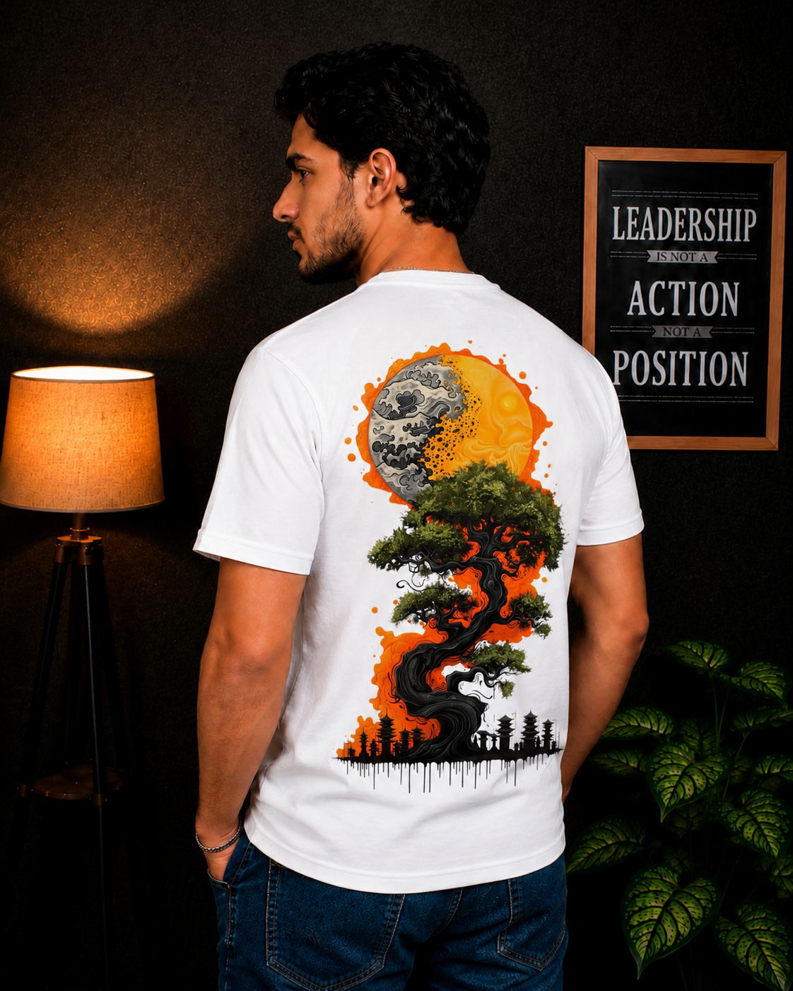 KUSHTUG Oversized T-Shirt for Men | Premium white  Printed Tee