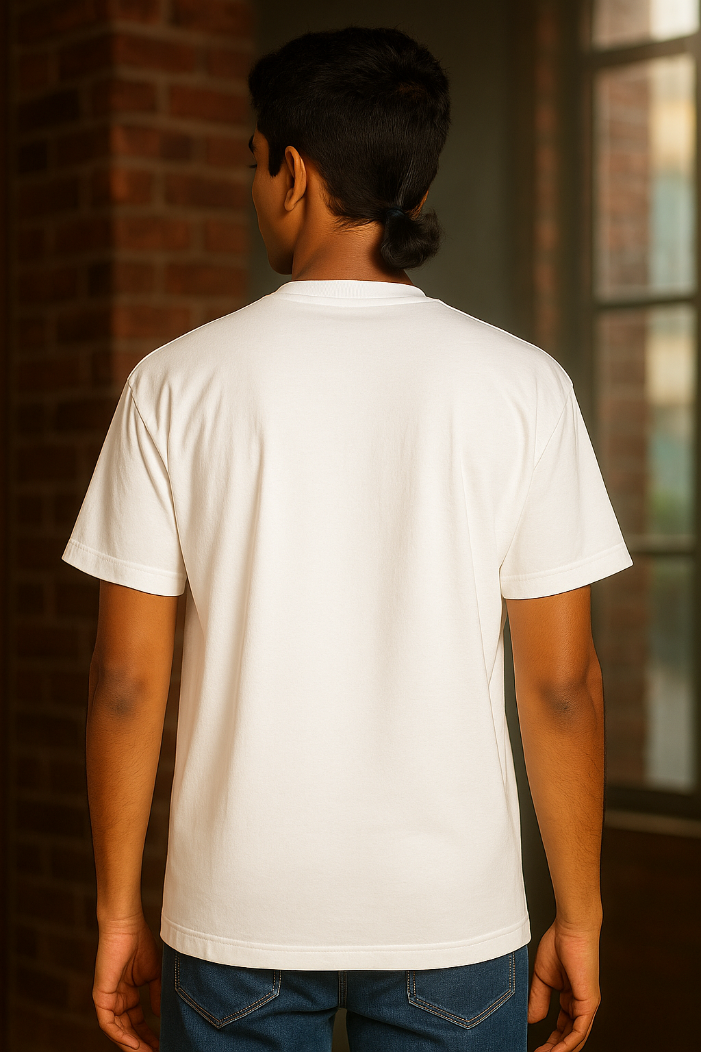 Men’s White Drop Shoulder T-Shirt – Oversize Fit
