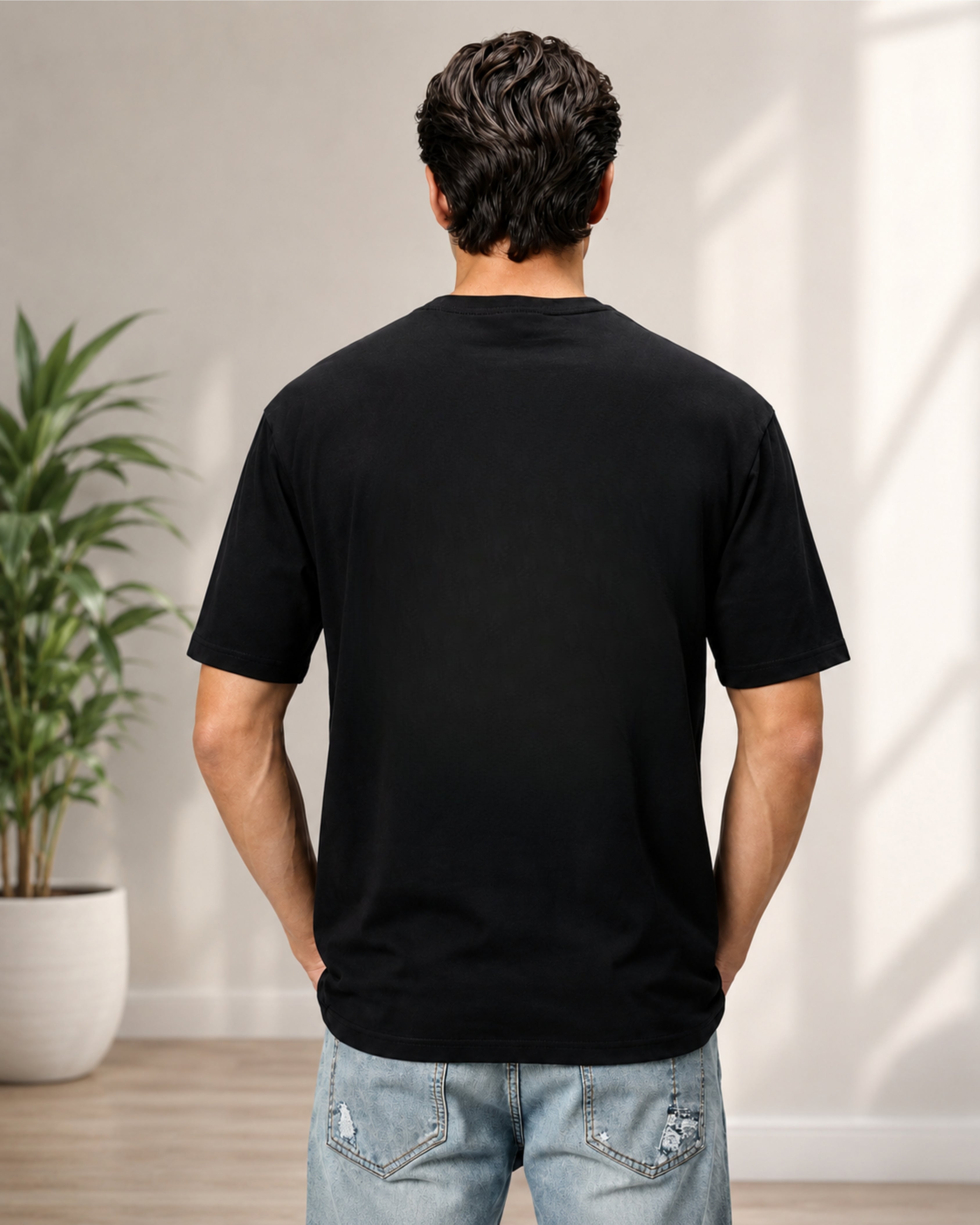 KUSHTUG Oversized T-Shirt for Men | Premium Black Graphic Tee