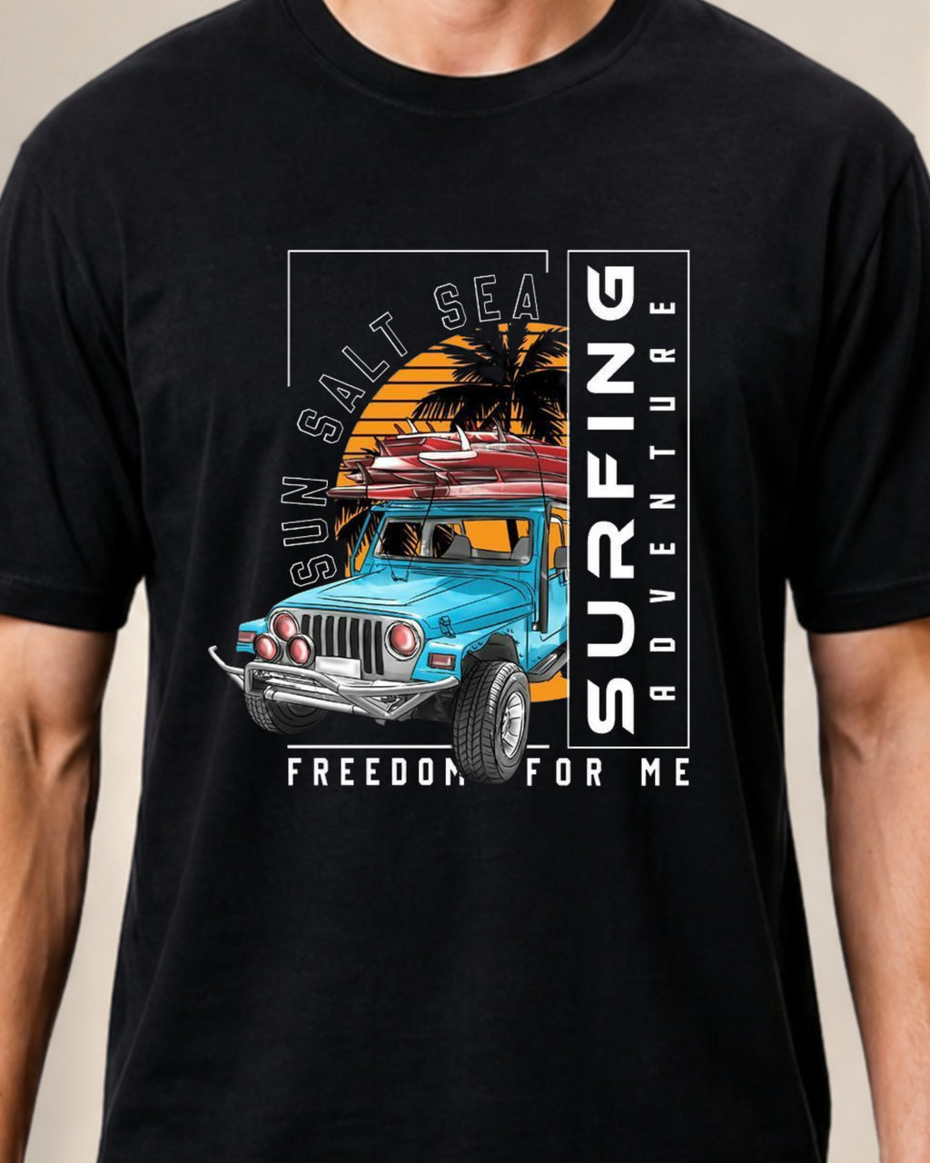 KUSHTUG Oversized T-Shirt for Men | Premium Black Graphic Tee