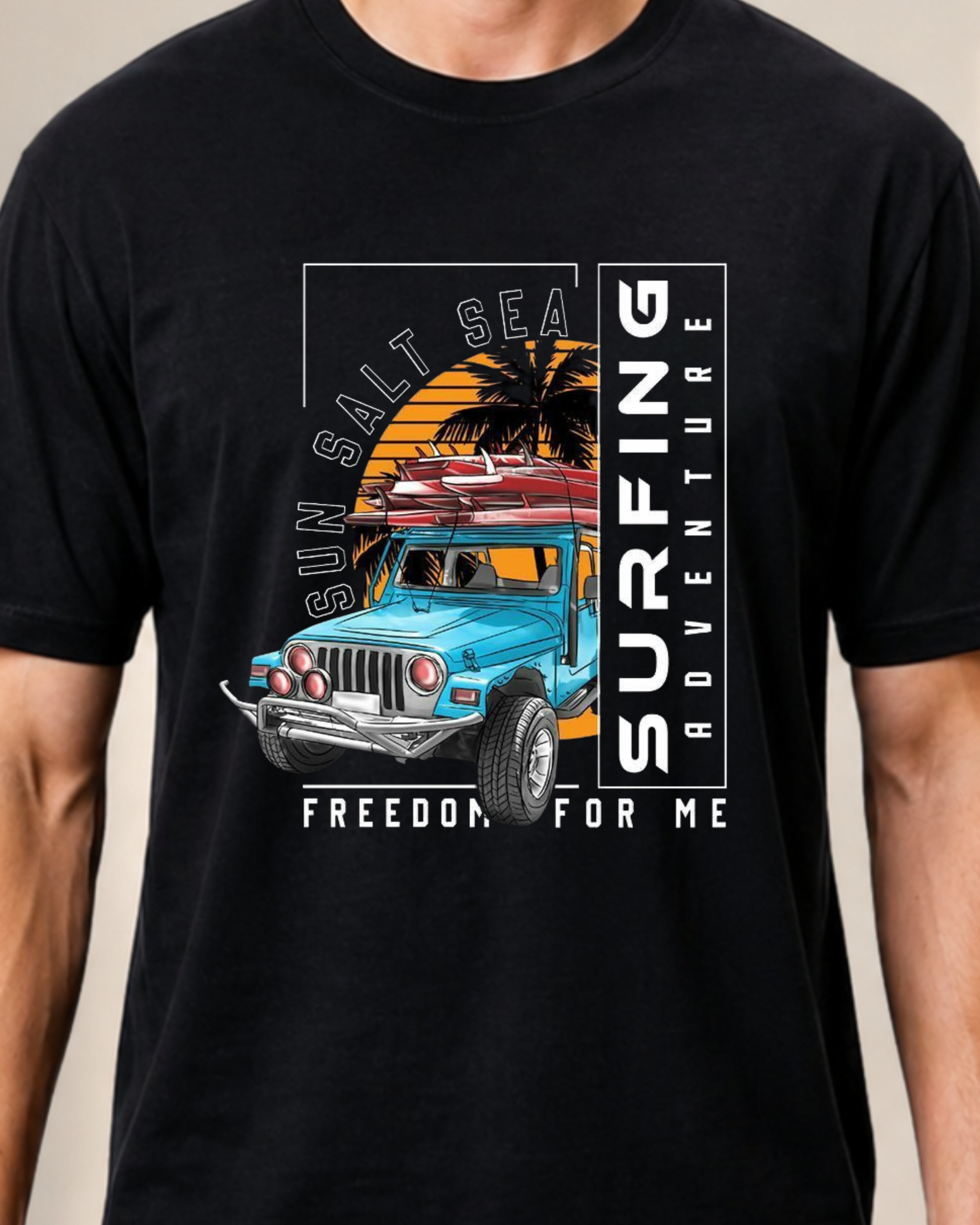 KUSHTUG Oversized T-Shirt for Men | Premium Black Graphic Tee