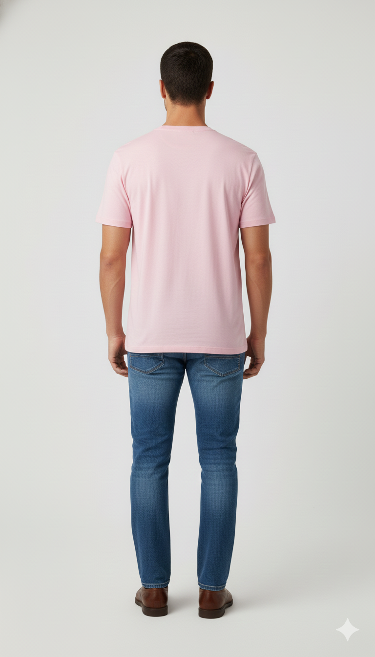 Pink Somrey Unisex Oversize Half Sleeve Round Neck Printed T-Shirt