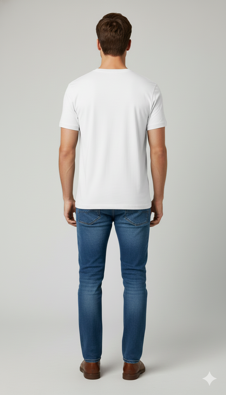 White Unisex Half Sleeve Round Neck Printed T-Shirt