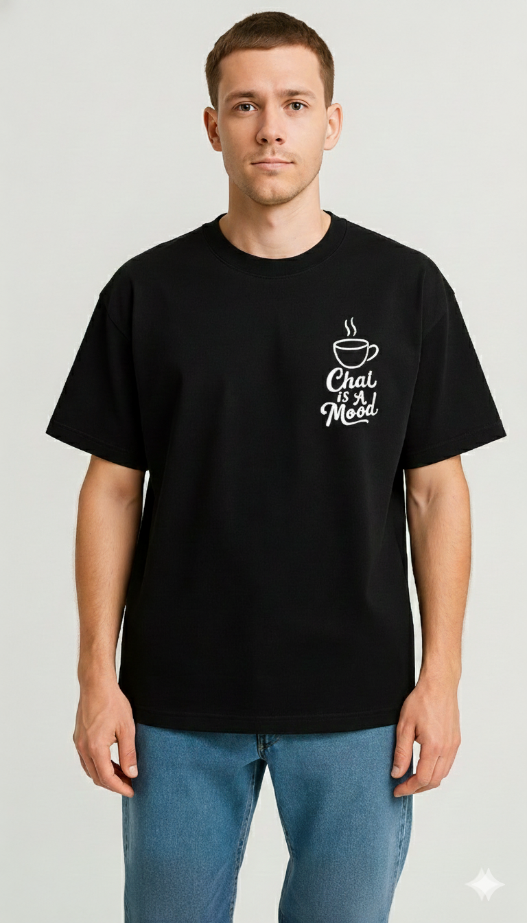 Black Unisex Half Sleeve Round Neck Printed T-Shirt