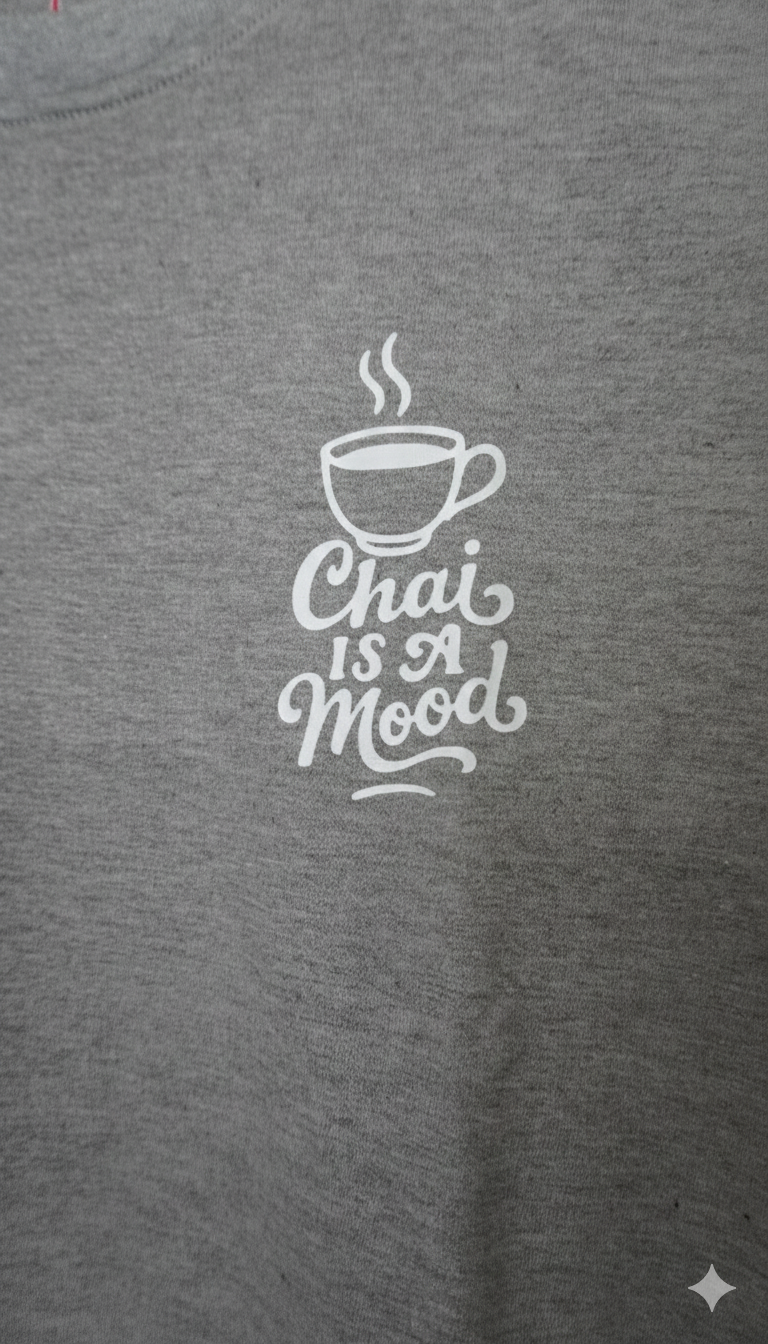 Grey Unisex Half Sleeve Round Neck Printed T-Shirt