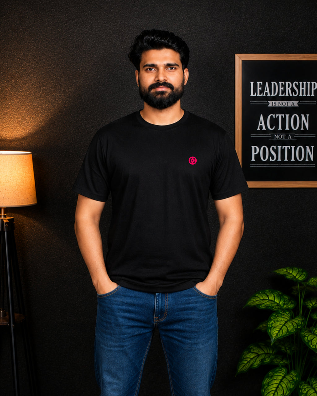 KUSHTUG Oversized T-Shirt for Men | Premium Black Graphic Tee