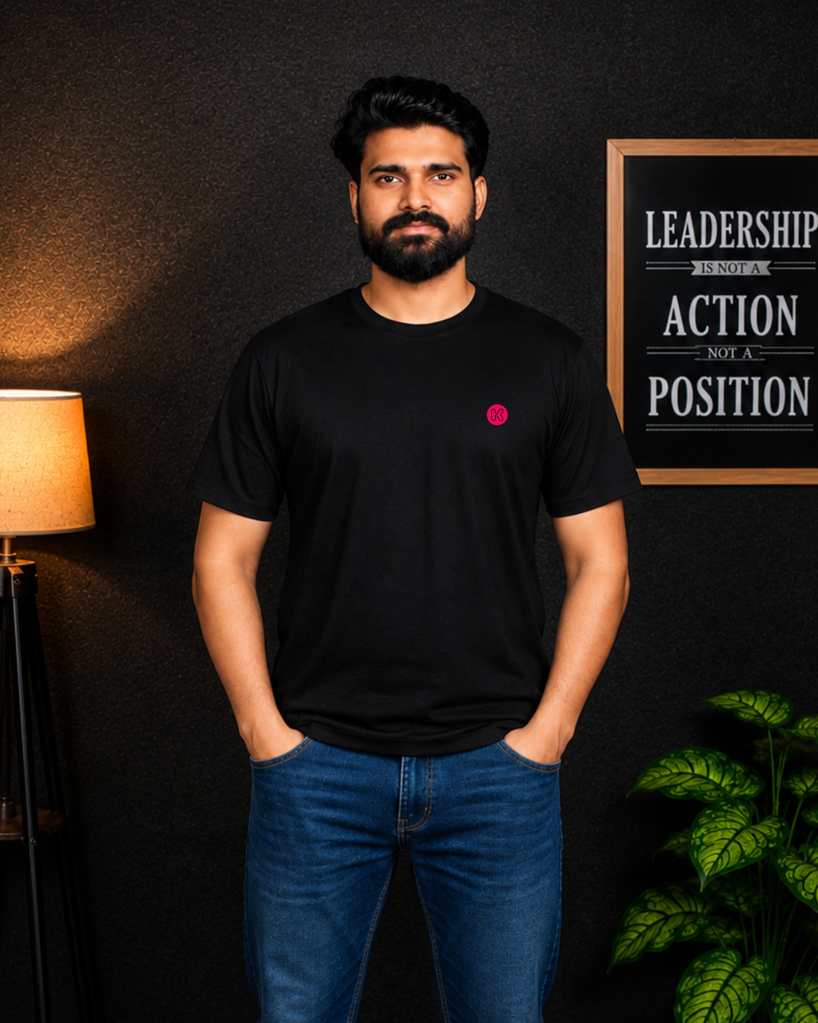 KUSHTUG Oversized T-Shirt for Men | Premium Black Graphic Tee