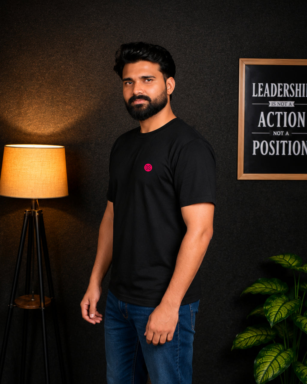 KUSHTUG Oversized T-Shirt for Men | Premium Black Graphic Tee