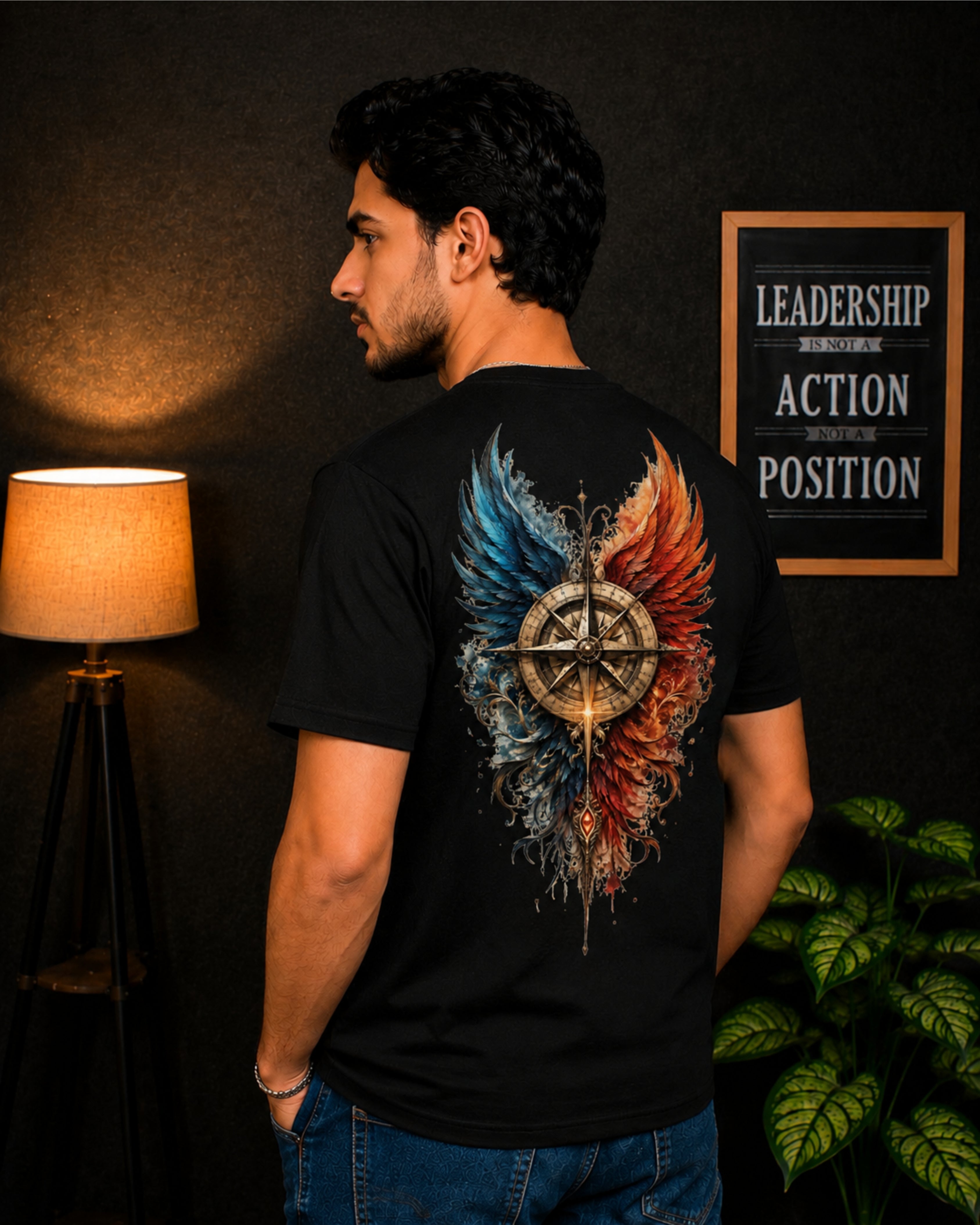 KUSHTUG Oversized T-Shirt for Men | Premium Black Graphic Tee