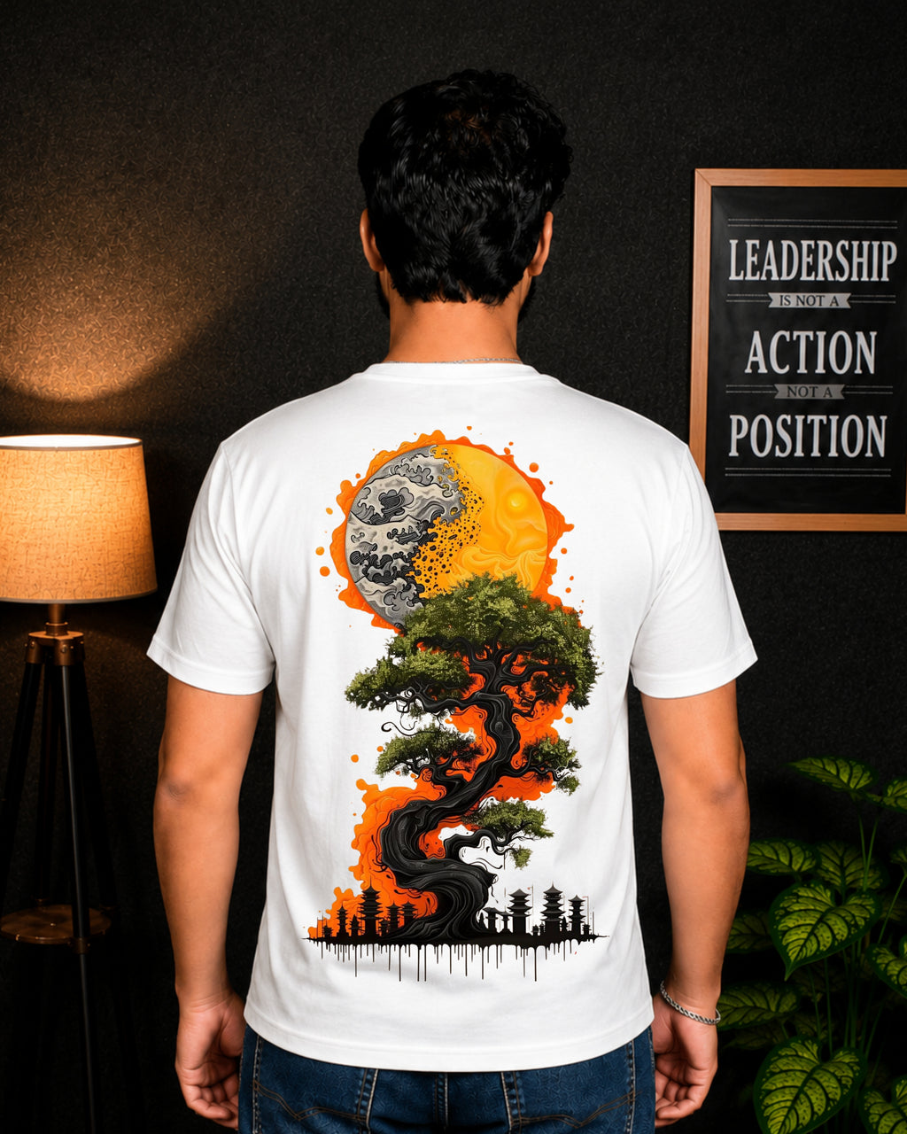 KUSHTUG Oversized T-Shirt for Men | Premium white  Printed Tee