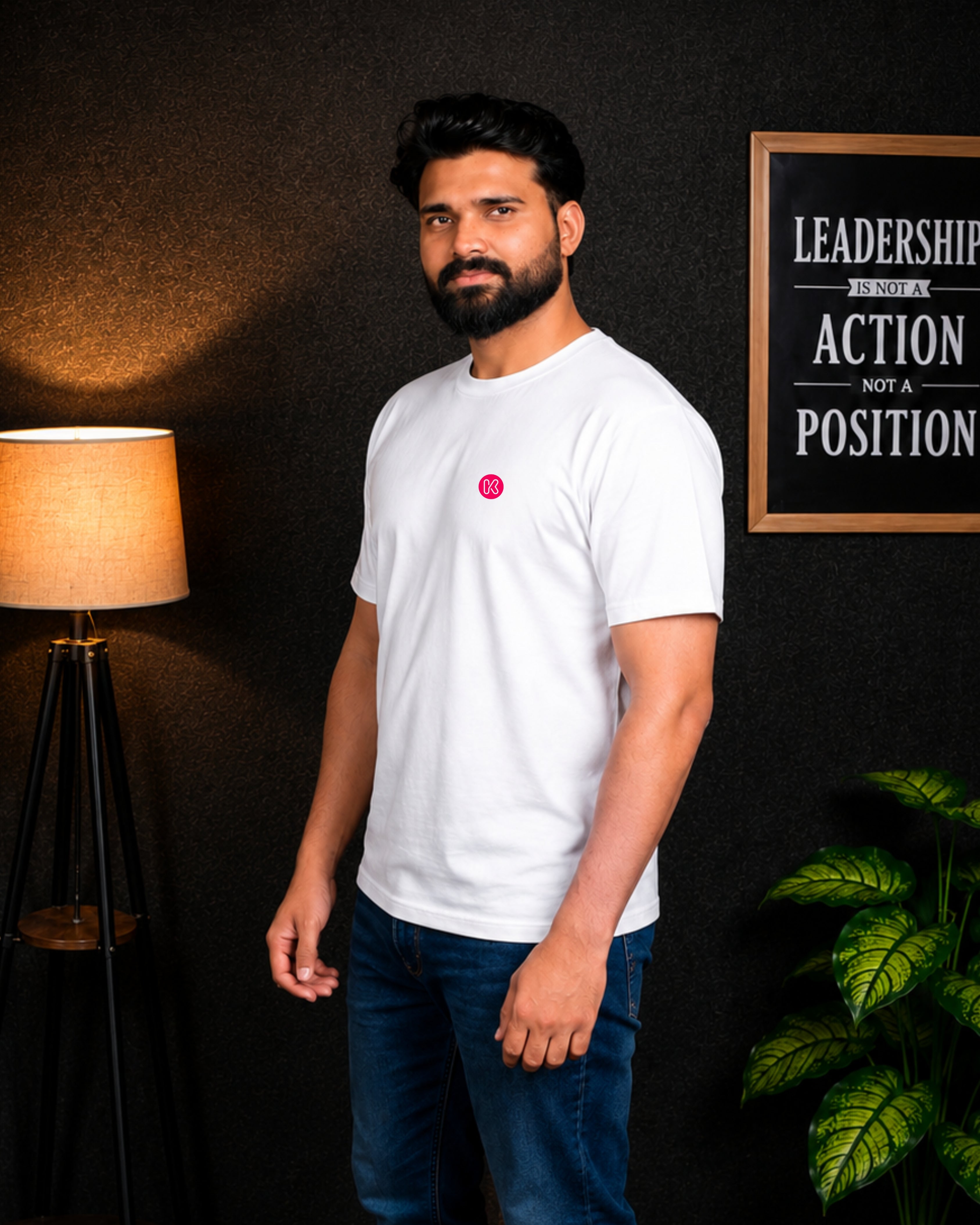 KUSHTUG Oversized T-Shirt for Men | Premium white  Printed Tee